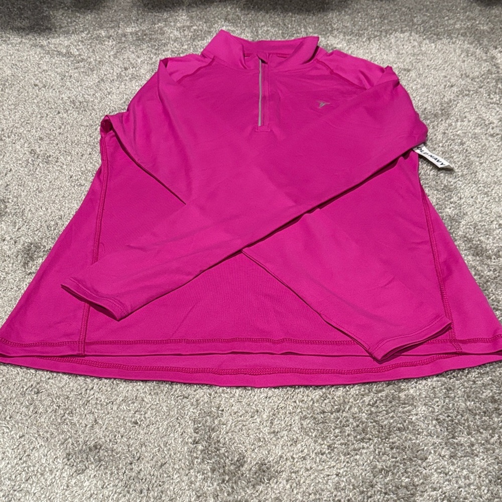 Old Navy Hot Pink Quarter-Zip Pullover Hoodie